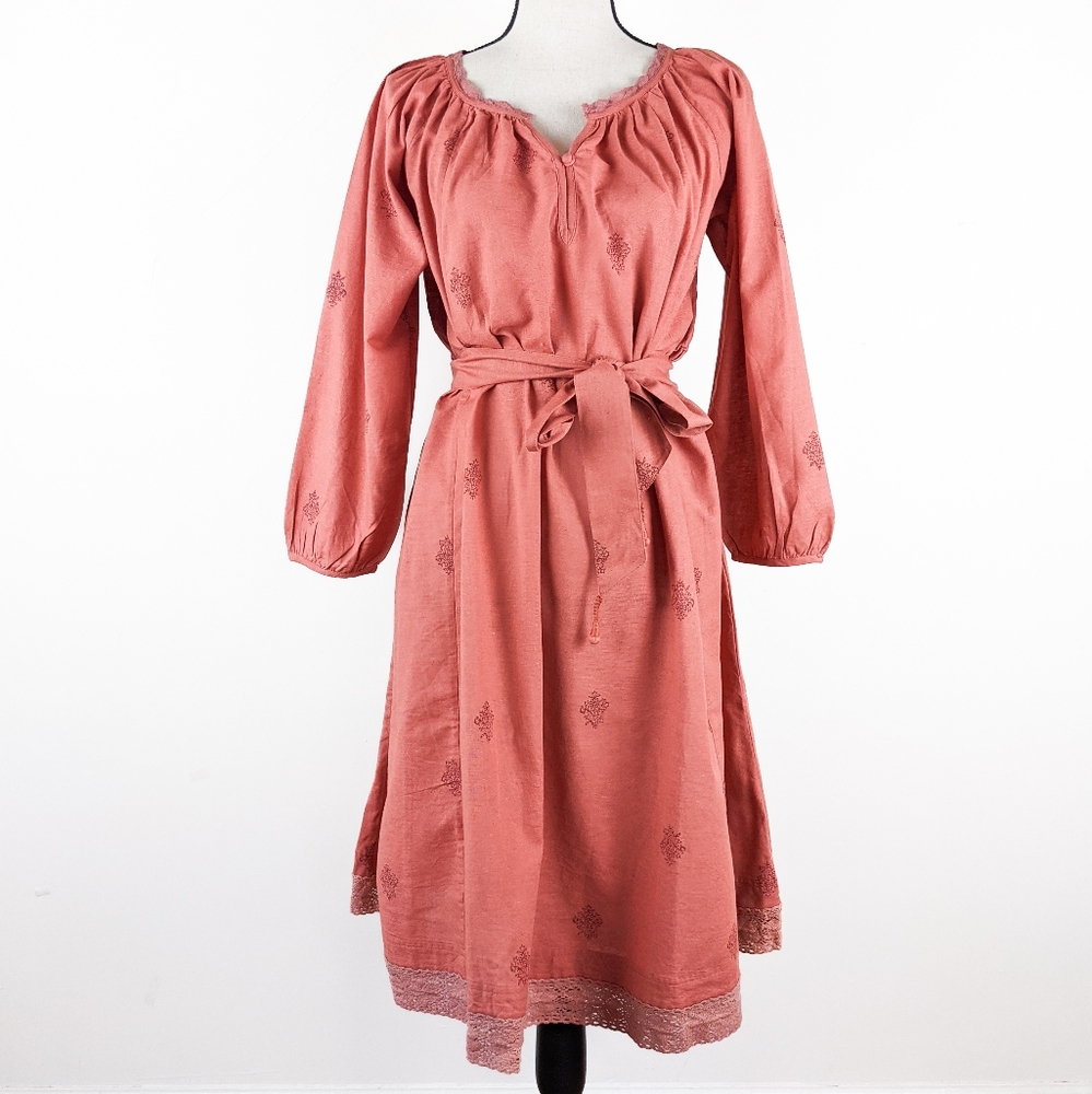 🦋LAST🦋 NWT Kopal Handmade Cotton Khar Dress, Brick, Size Large